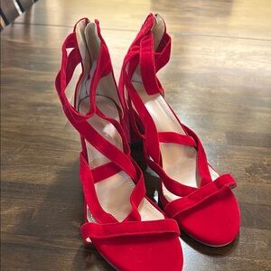 Elegant Red Strappy Heels